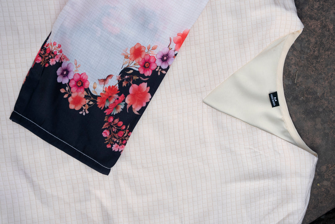 Printed V-Neck Kurta & Trousers Kurta Sets