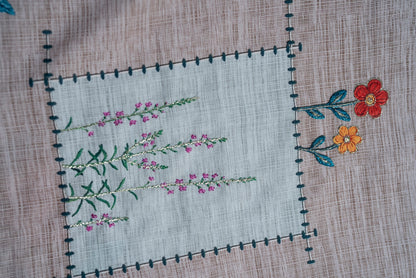 Light Blue & Peach Embroidered Kurta Set