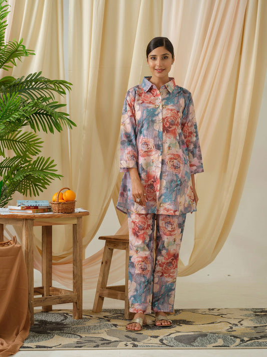 Grey Printed Shirt  With Trousers - Buy Best Ethnic Wear for Women & Girls | Daily Woman - 