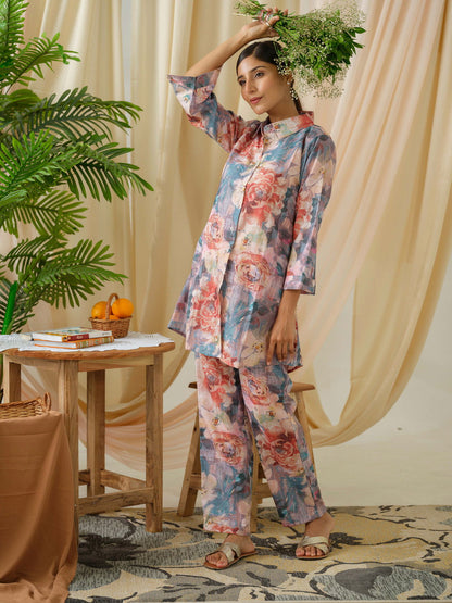 Grey Printed Shirt  With Trousers - Buy Best Ethnic Wear for Women & Girls | Daily Woman - 