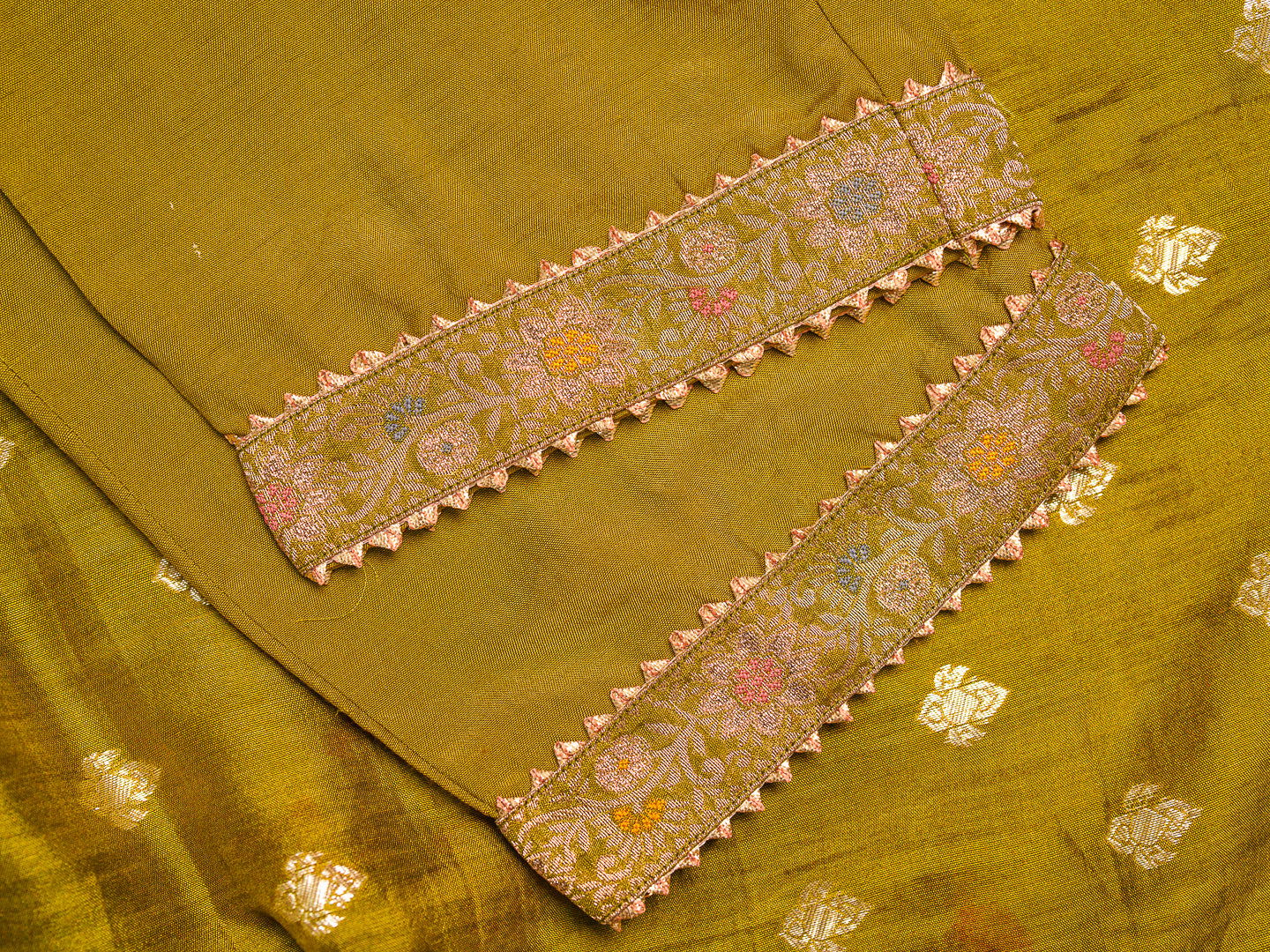 Mustard Embroidered Floral Straight Kurta and Trousers With Dupatta - Buy Best Ethnic Wear for Women & Girls | Daily Woman - 