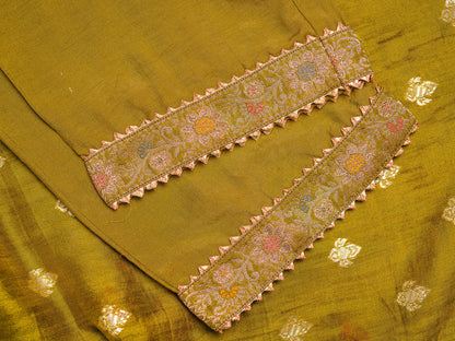 Mustard Embroidered Floral Straight Kurta and Trousers With Dupatta - Buy Best Ethnic Wear for Women & Girls | Daily Woman - 
