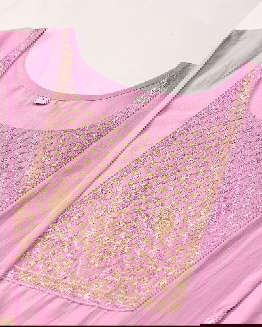 Pink Woven Design Yoke Design Straight Kurta Trousers With Dupatta - Buy Best Ethnic Wear for Women & Girls | Daily Woman - 