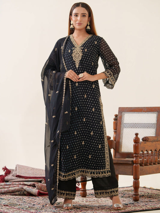 Poly Organza Woven Design Kurta Sets - Buy Best Ethnic Wear for Women & Girls | Daily Woman - 