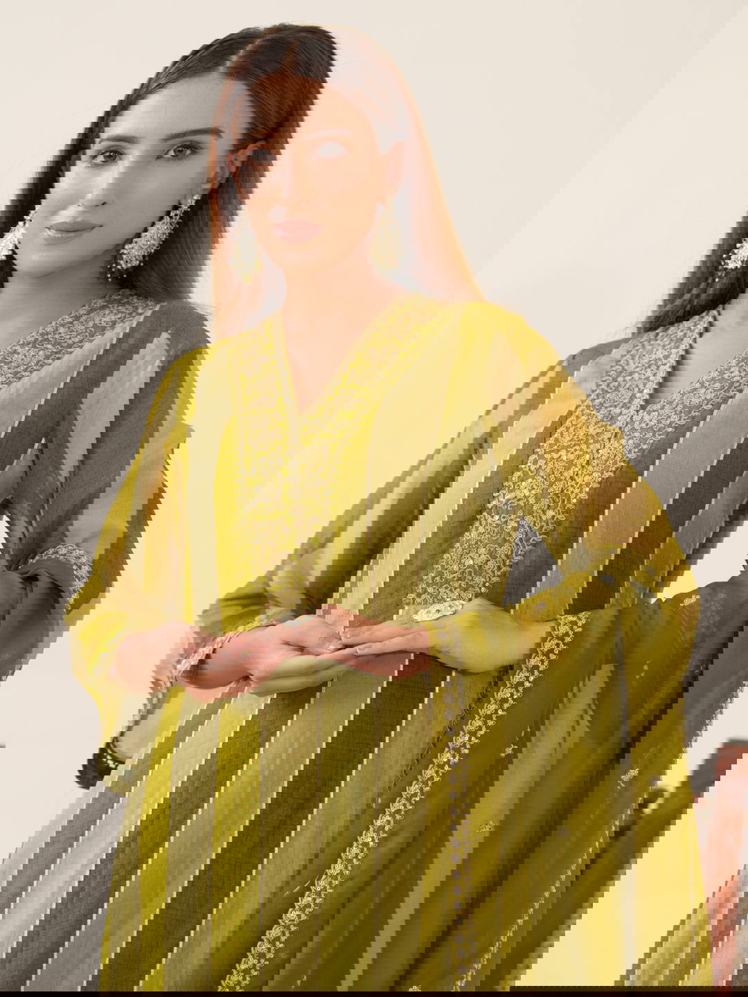Poly Organza Woven Design Kurta With Trousers & Dupatta - Buy Best Ethnic Wear for Women & Girls | Daily Woman - 