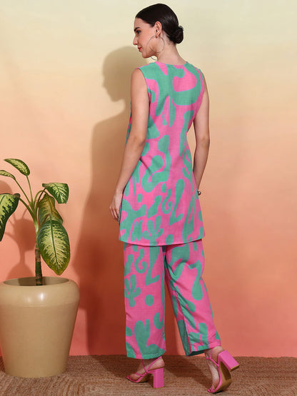 Printed Cambric Cotton  Kurti With Trousers - Buy Best Ethnic Wear for Women & Girls | Daily Woman - 