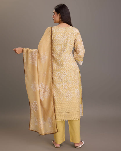 Printed Embroidered Yoke Or Border Design Kurta Set - Buy Best Ethnic Wear for Women & Girls | Daily Woman - 