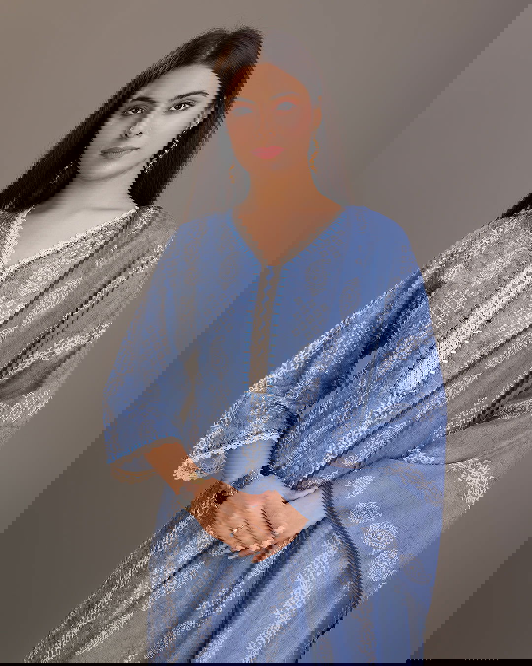 Printed Pure Cotton Kurta & Trousers With Dupatta - Buy Best Ethnic Wear for Women & Girls | Daily Woman - 