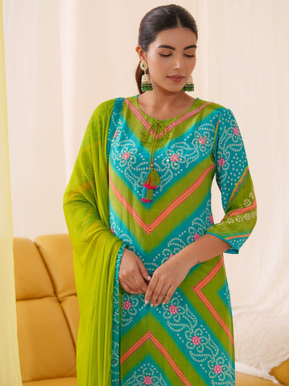 Pure Muslin Women Ethnic Motifs Embroidered Kurta With Trousers & Dupatta - Buy Best Ethnic Wear for Women & Girls | Daily Woman - 