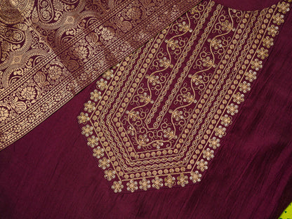 Purple Ethnic Motifs Straight Kurta & Trousers With Dupatta - Buy Best Ethnic Wear for Women & Girls | Daily Woman - 