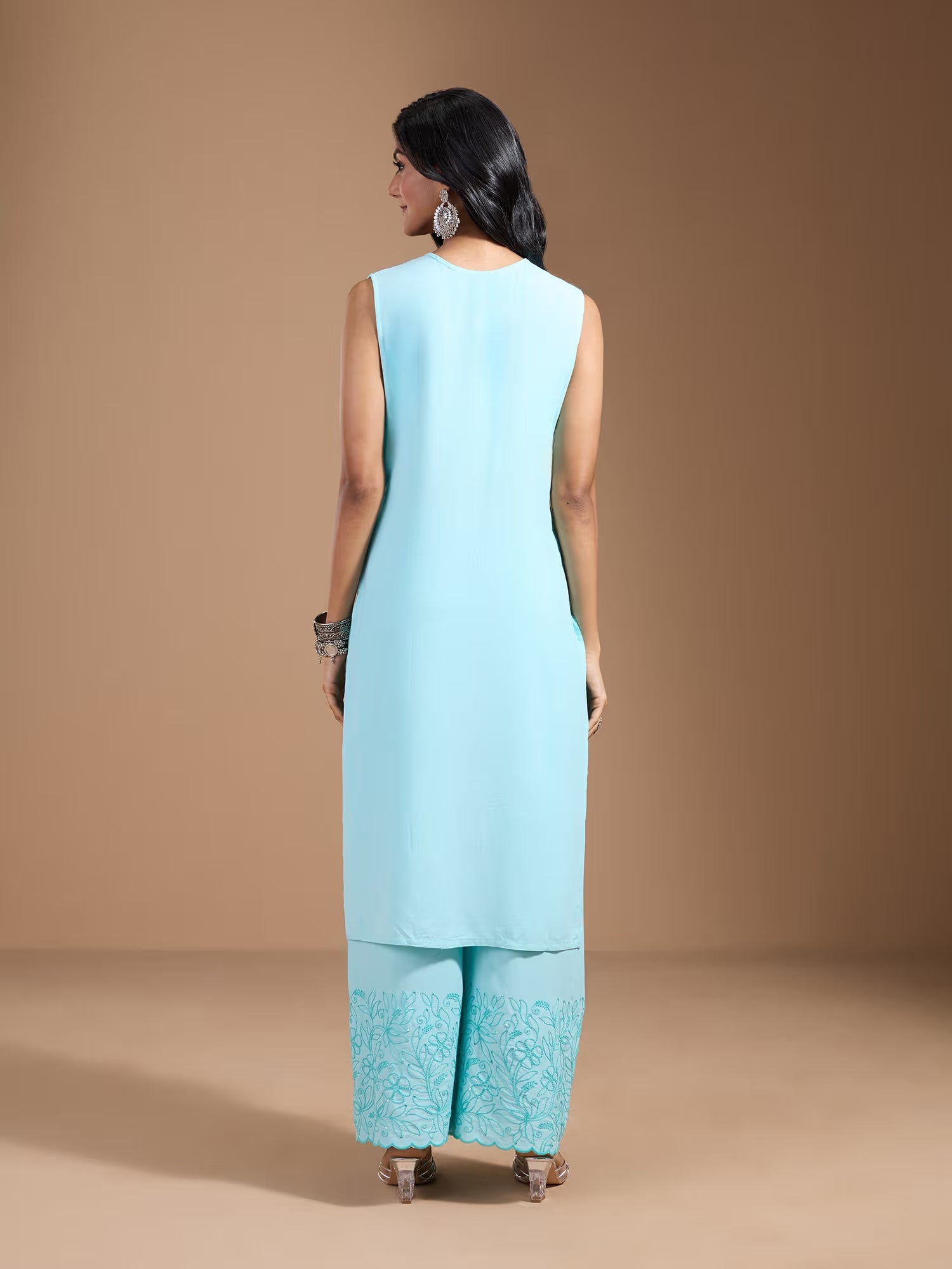 Rayon Floral Embroidered Kurta & Trouser With Dupatta - Buy Best Ethnic Wear for Women & Girls | Daily Woman - 