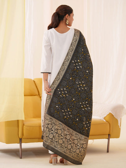 Roman Silk Embroidered Kurta With Trousers & Dupatta - Buy Best Ethnic Wear for Women & Girls | Daily Woman - 
