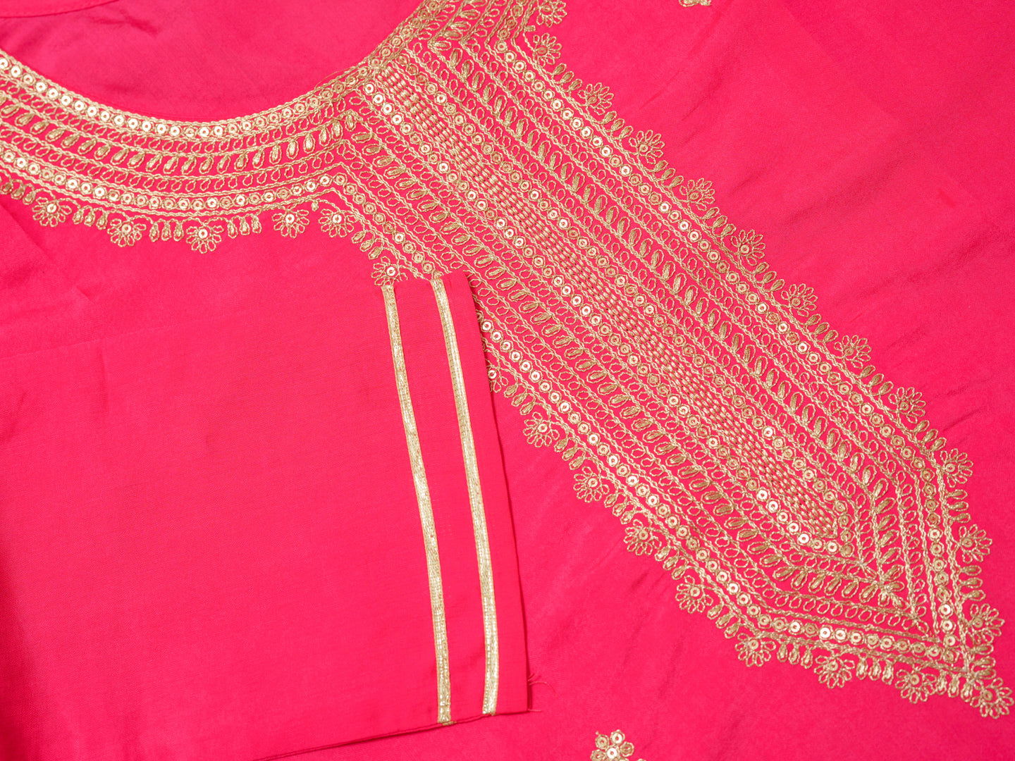 Roman Silk Pink Color Ethnic Motifs Embroidered Kurta With Trousers & Dupatta - Buy Best Ethnic Wear for Women & Girls | Daily Woman - 