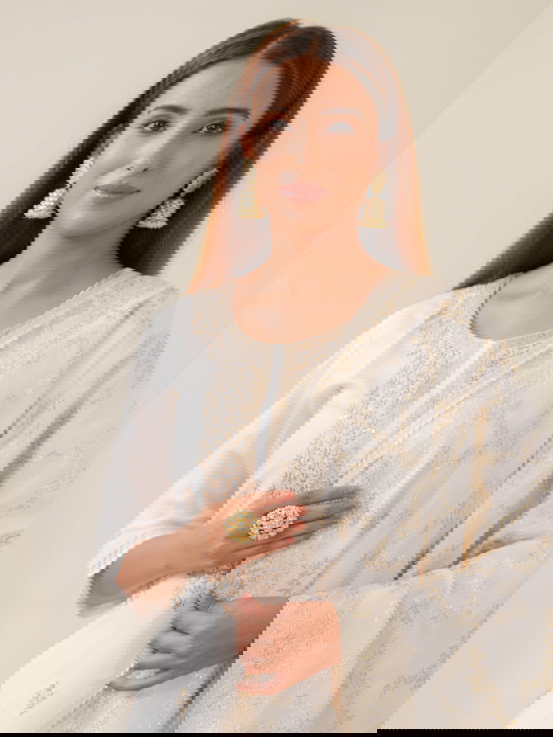 Roman Silk White Color Kurta set - Buy Best Ethnic Wear for Women & Girls | Daily Woman - 