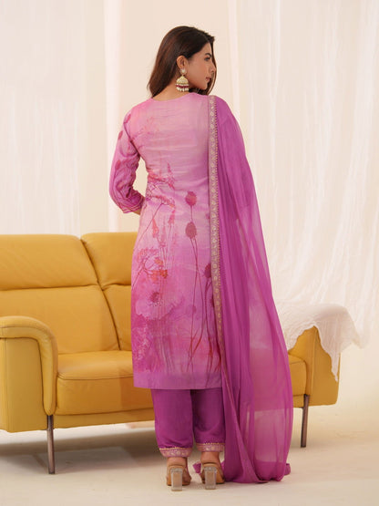 Shmmer Pink Color Woven-Designed Kurta Set - Buy Best Ethnic Wear for Women & Girls | Daily Woman - 