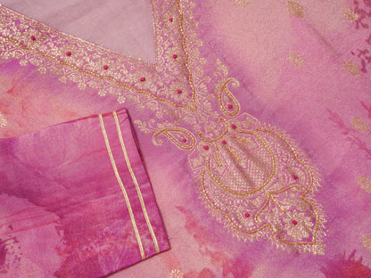 Shmmer Pink Color Woven-Designed Kurta Set - Buy Best Ethnic Wear for Women & Girls | Daily Woman - 