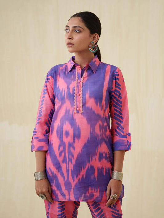Tie & Dye Printed Top & Trouser Co-Ord Set - Buy Best Ethnic Wear for Women & Girls | Daily Woman - 
