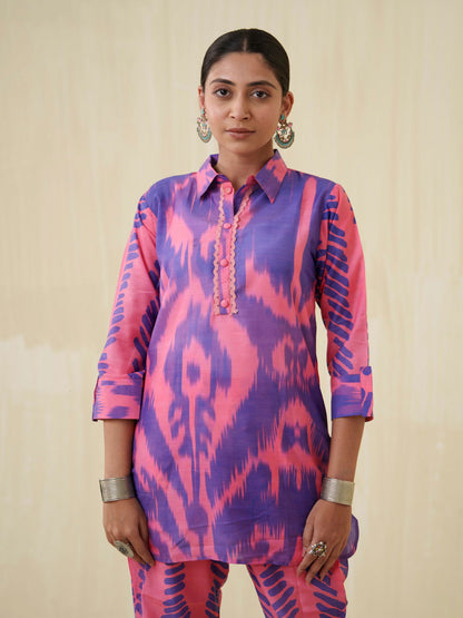 Tie & Dye Printed Top & Trouser Co-Ord Set - Buy Best Ethnic Wear for Women & Girls | Daily Woman - 