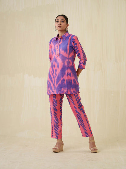 Tie & Dye Printed Top & Trouser Co-Ord Set - Buy Best Ethnic Wear for Women & Girls | Daily Woman - 
