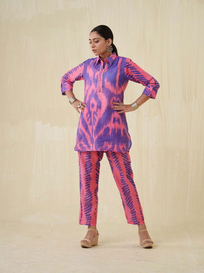 Tie & Dye Printed Top & Trouser Co-Ord Set - Buy Best Ethnic Wear for Women & Girls | Daily Woman - 