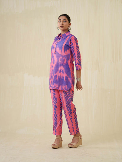 Tie & Dye Printed Top & Trouser Co-Ord Set - Buy Best Ethnic Wear for Women & Girls | Daily Woman - 