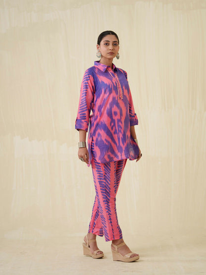 Tie & Dye Printed Top & Trouser Co-Ord Set - Buy Best Ethnic Wear for Women & Girls | Daily Woman - 