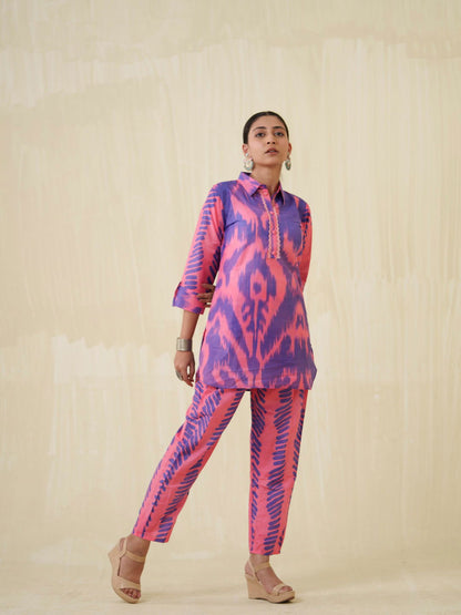 Tie & Dye Printed Top & Trouser Co-Ord Set - Buy Best Ethnic Wear for Women & Girls | Daily Woman - 
