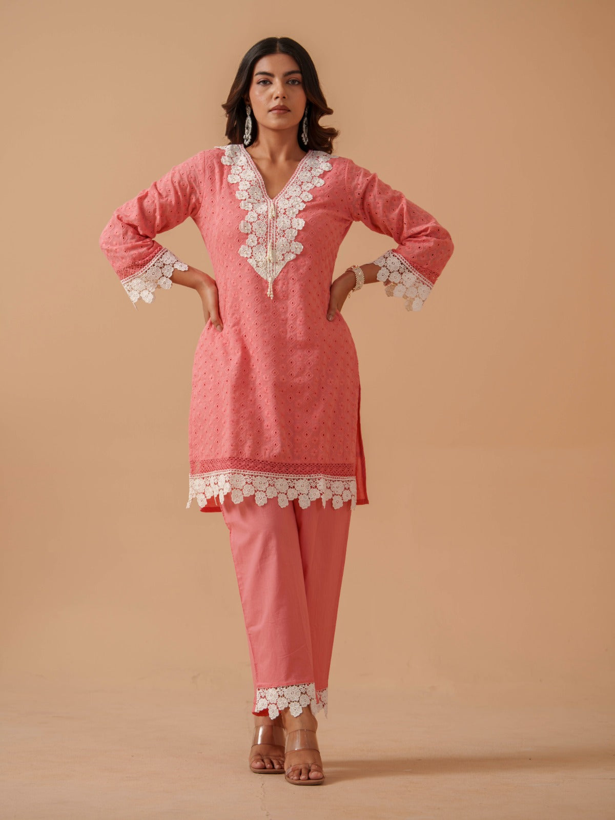 Embroidered Tunic With Trousers Co-Ords