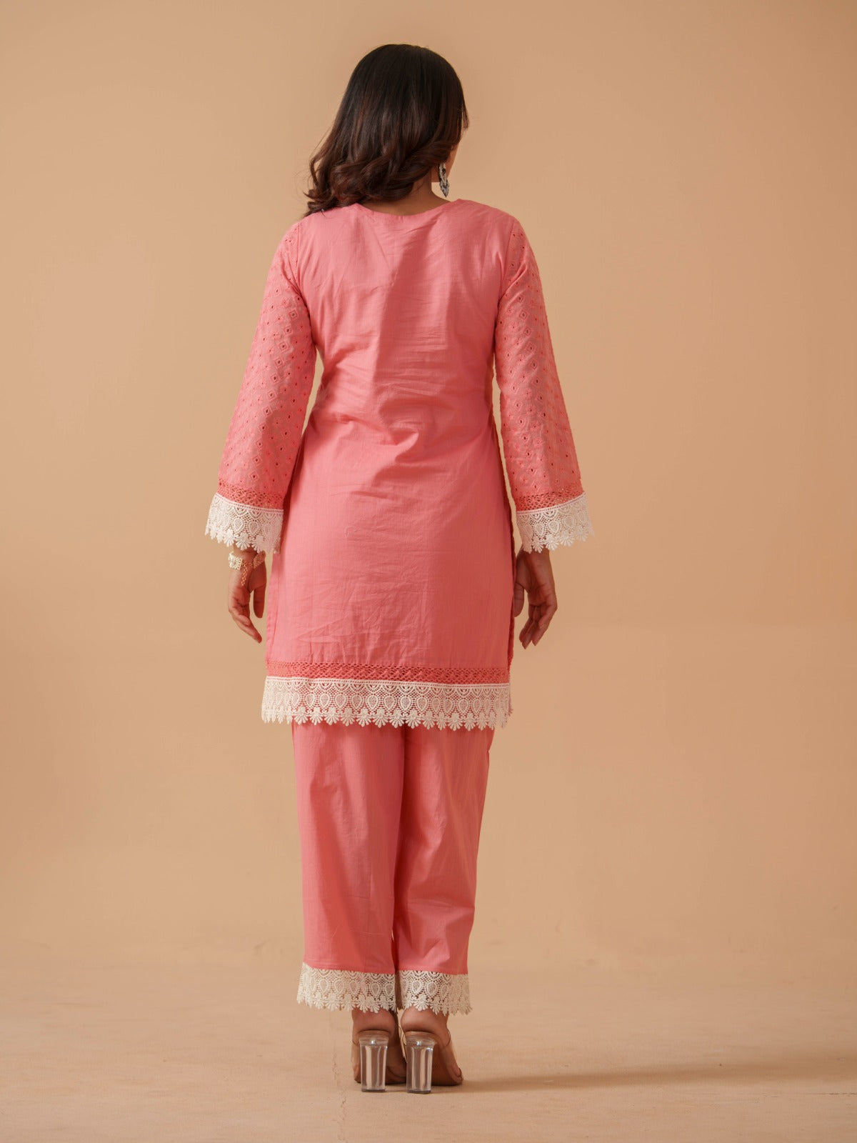 Embroidered Pure Cotton Tunic With Trousers Co-Ords