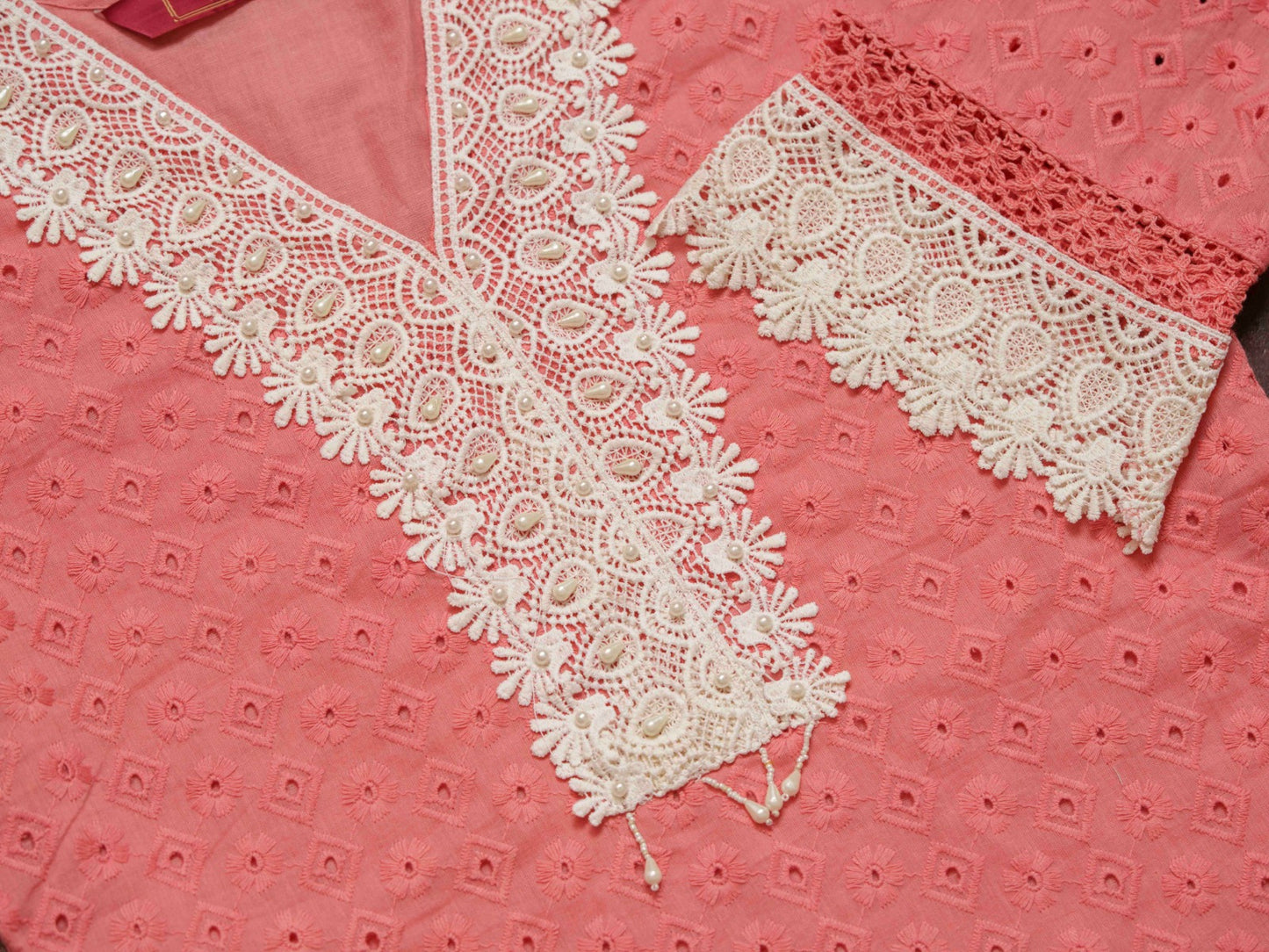 Embroidered Pure Cotton Tunic With Trousers Co-Ords
