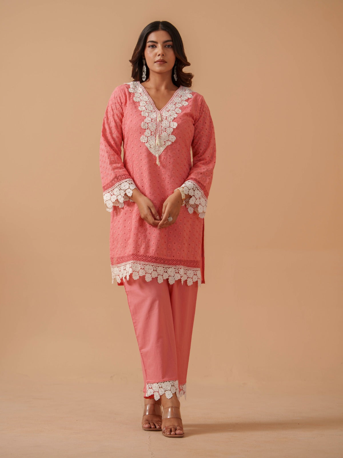 Embroidered Tunic With Trousers Co-Ords