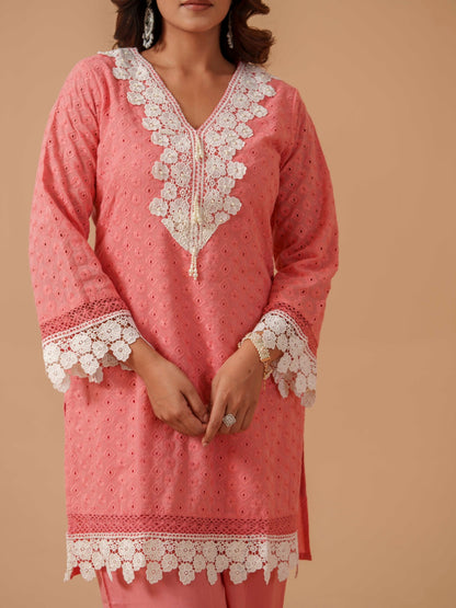 Embroidered Tunic With Trousers Co-Ords