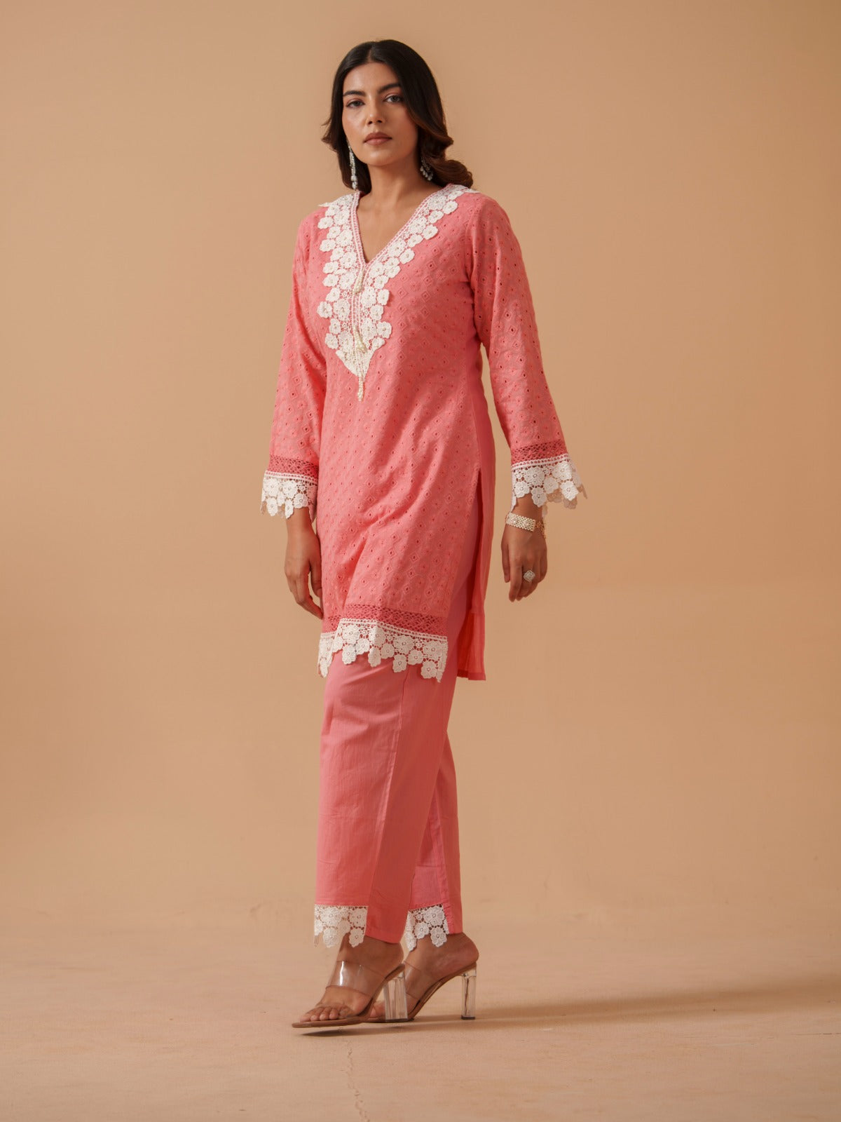Embroidered Tunic With Trousers Co-Ords