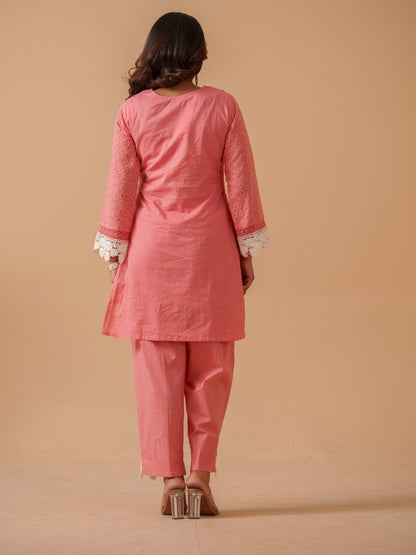 Embroidered Tunic With Trousers Co-Ords