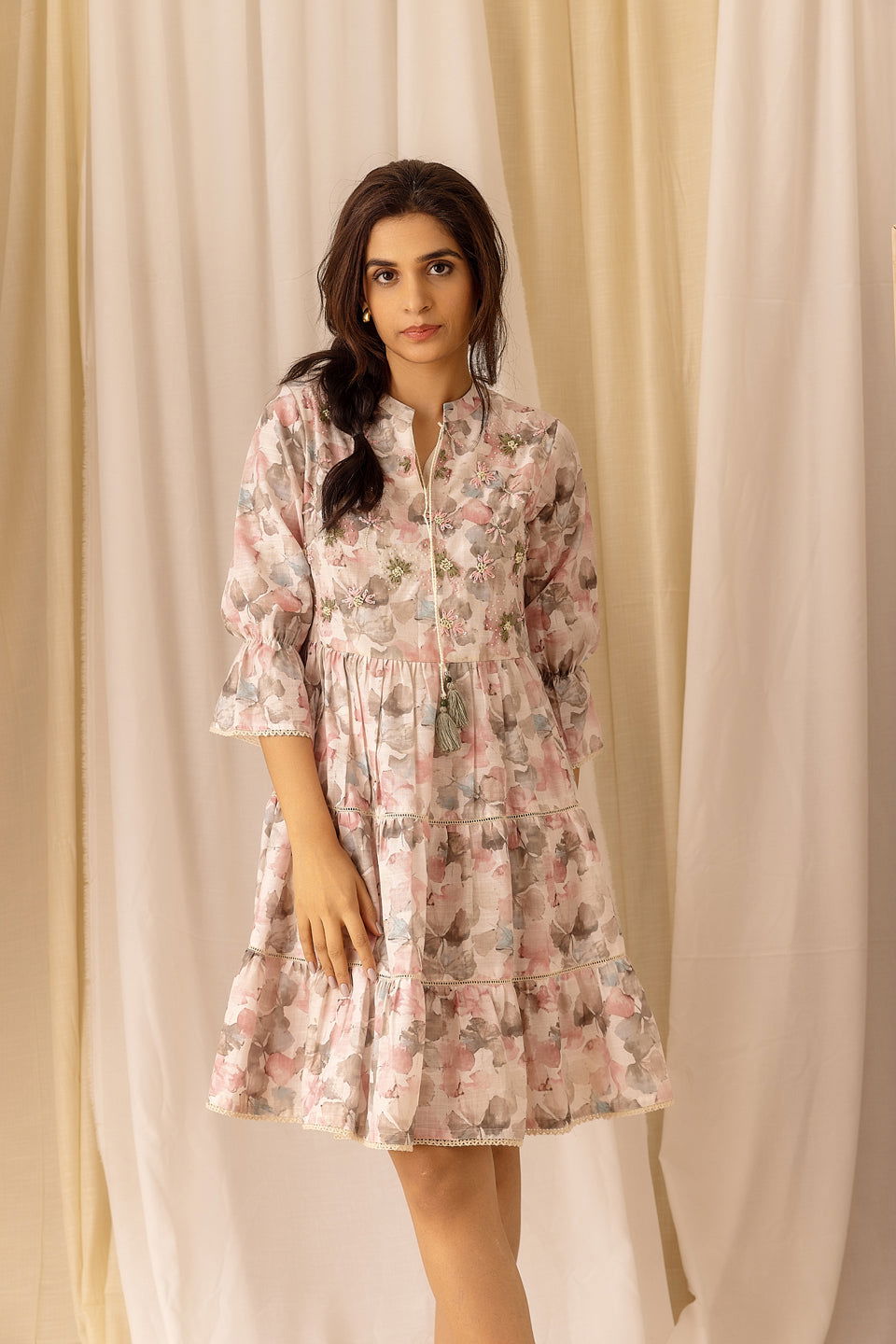 Women White Embellished A-Line Dress - Buy Best Ethnic Wear for Women & Girls | Daily Woman - 