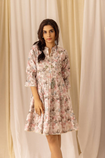 Women White Embellished A-Line Dress - Buy Best Ethnic Wear for Women & Girls | Daily Woman - 