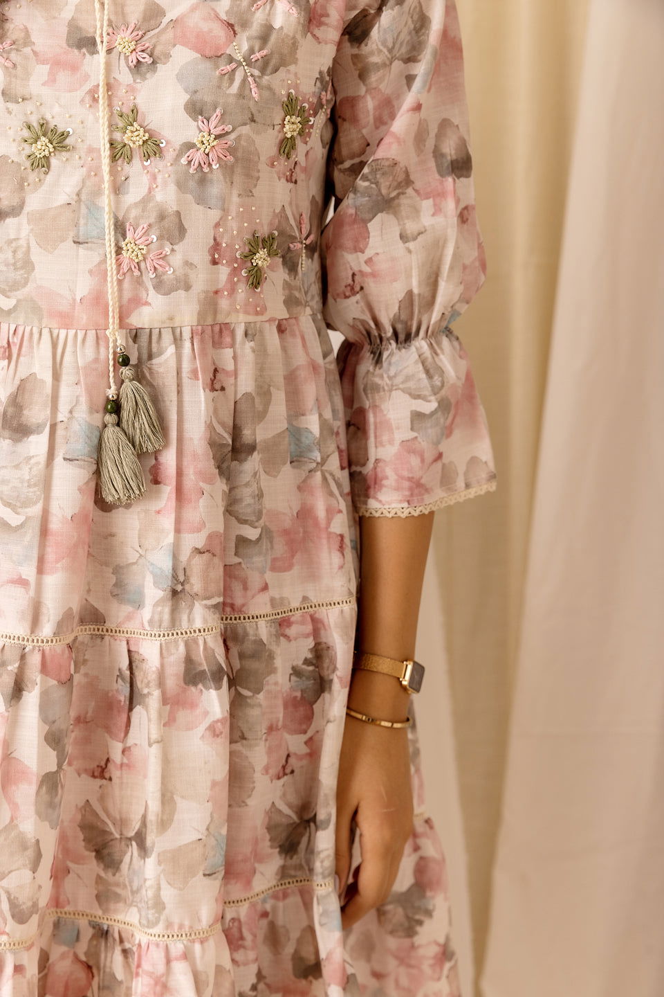 Women White Embellished A-Line Dress - Buy Best Ethnic Wear for Women & Girls | Daily Woman - 