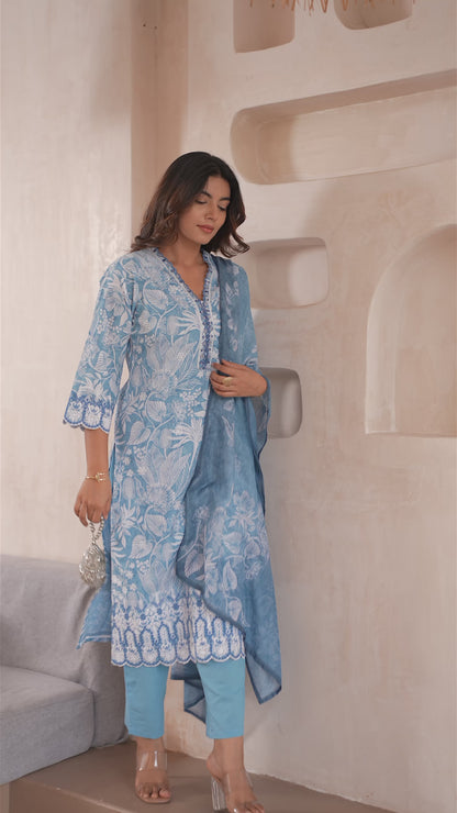 Bandhani Printed Thread Work Straight Kurta