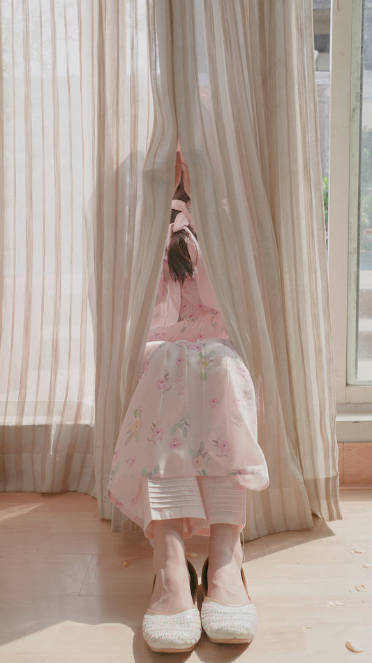 Floral Printed Pleated Style A-Line Kurta With Trousers & Dupatta